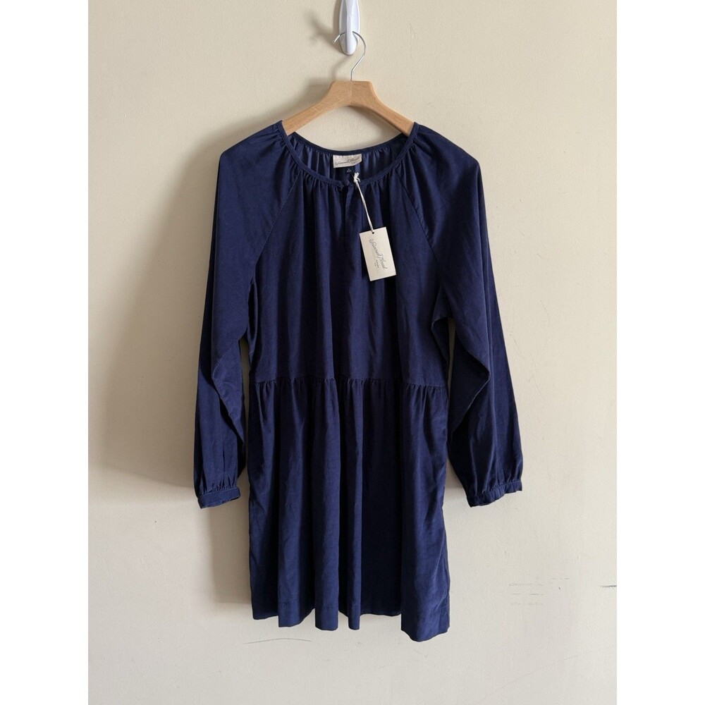 NWT Womens Universal Thread‎ Co Blue Corduroy Prairie Style Dress XL Cottage